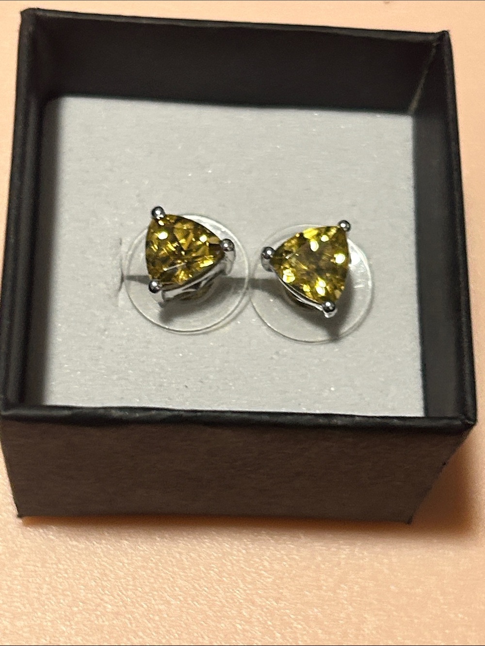 Source Unknown Yellow Trillion-Cut Stud Earrings - Women Jewelry